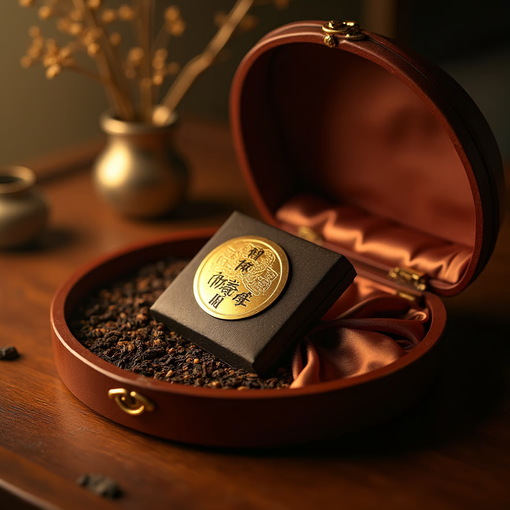 an elegant composition of luxurious oolong tea in a silk lined wooden box the tea is labeled as a r 7ezufbtjxkirz344mhcs 1 dWxB1NyQBKf4eBK1