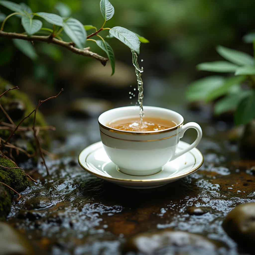 stream of fresh forest water poring into cup of white tea d524v00le127021wz16n 1 AVL1gkyPqOspa4Lz