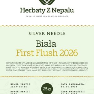 Silver Needle First Flush 2026 z Jasbire — biała herbata z Ilam, 1839 m, partia IL03-04-26