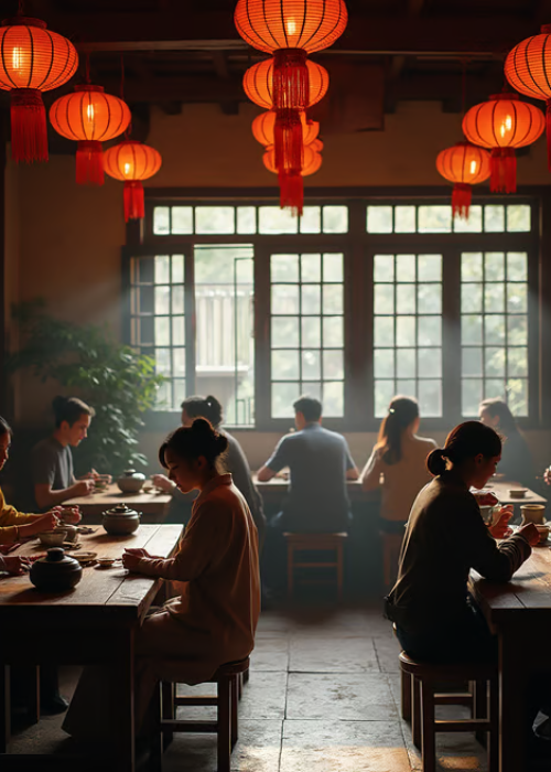 an old chinese tea house with wooden tables red lanterns and walls adorned with calligraphy guests u7hmdv7wg2gs2j3qbm22 0 YZ9xwlD287fwE0pd an old chinese tea house with wooden tables red lanterns and walls adorned with calligraphy guests u7hmdv7wg2gs2j3qbm22 0 YZ9xwlD287fwE0pd